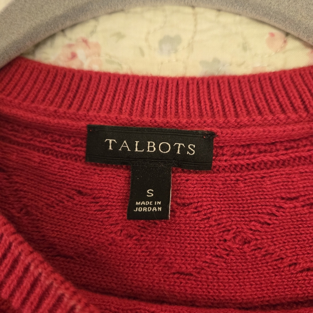Talbots Red Fair Isle Sweater Size Small - Picture 3 of 7